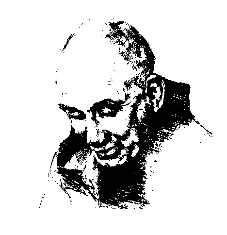 [Drawing of Thomas Merton by Lindsay Nevin.]